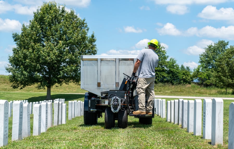 SelfPropelled Dump Trailer Serves Veterans Cemetery Equipter